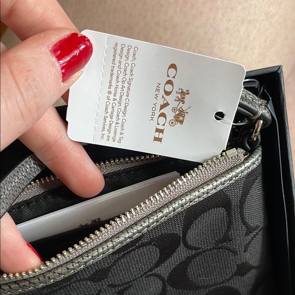 Coach Black and Silver Wristlet - Picture 6 of 12